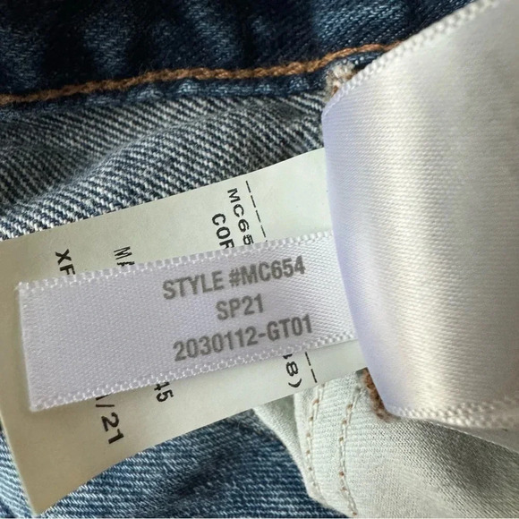 Madewell 25 The Dadjean Short Castlewood Wash Blue Denim Distressed Button Fly - Picture 7 of 13